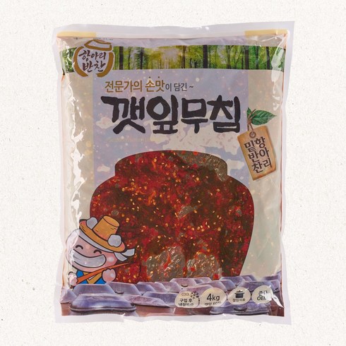 항아리반찬 - 케이와이식품 항아리반찬 깻잎무침 4kg x 4개(1박스), 4개