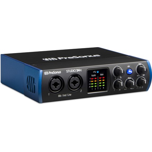 PreSonus Studio 24c 오디오MIDI 인터페이스 24Bit 192kHz 2 입출력 USB-C 호환 Studio One Artist 번들