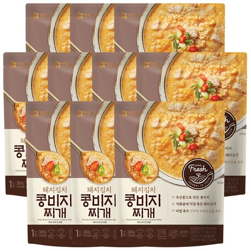 [다만세푸드] 아워홈 돼지김치콩비지찌개 300gx10 (10팩) / 즉석국 즉석탕, 300g, 10개