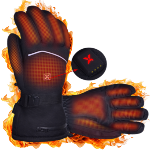 2023년 가성비 최고 스키발열장갑 - 디어히트 양면 발열 장갑 열선 방한 온열 충전식 배터리 등산 스키 라이딩, 남성용 블랙