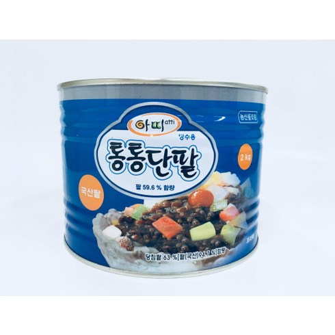 지아띠 - 국산팥 아띠통통단팥2kg 6개 1박스 팥빙수 팥 통통한팥, 2kg