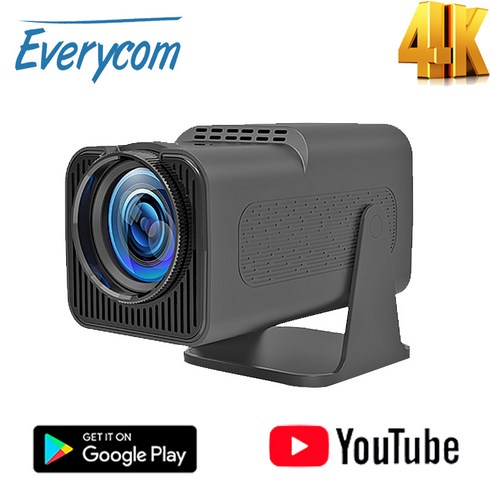 hy320 - Everycom HY320 휴대용 미니빔프로젝터 4k 안드로이드 TV 가정용 홈시네마 캠핑용 스마트빔 한글지원, Android 11.0(1GB+8GB)