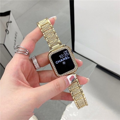 2023년 가성비 최고 애플워치8 - 애플워치 호환 Apple 애플 iwatch S8 Ultra 7세대 64321 시계줄 메탈 큐빅 스몰 향풍 45mm, 골드, 45mm(8세대 S8/7세대 S7) 공통