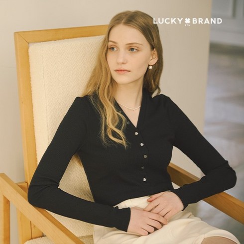 럭키브랜드 24SS LUCKY 티셔츠 4종 - [Lucky Brand] 럭키브랜드 24SS 리브드 오픈 풀오버 3종