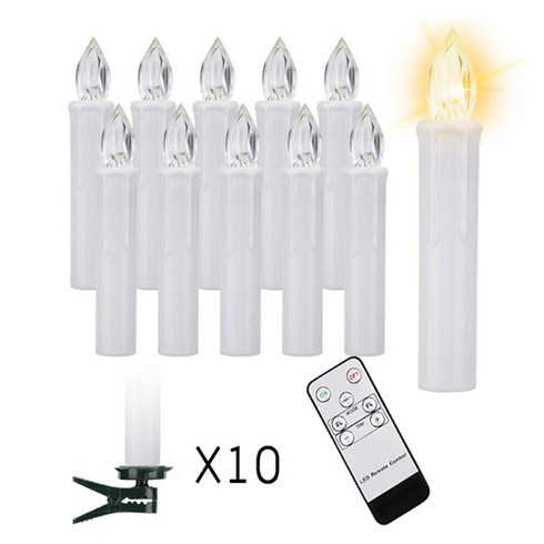 2023년 가성비 최고 크리스마스트리가랜드 - 이리로사 크리스마스 트리 LED 캔들 조명 오너먼트, 웜 화이트, 1개