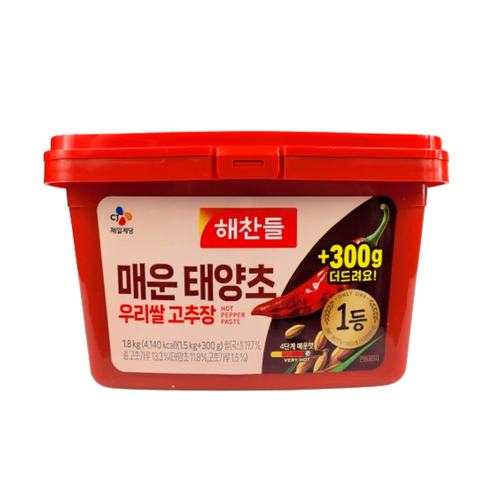해찬들매운고추장 - 해찬들 우리쌀로만든 매운 태양초고추장, 1.8kg, 1개
