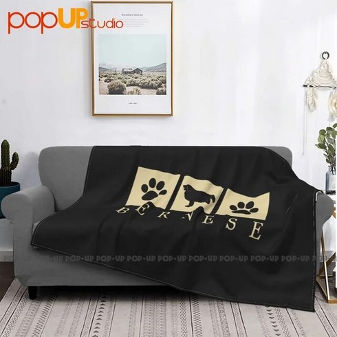 2023년 가성비 최고 보웰 패딩담요 - 패딩담요 양털 캠핑 Bernese 산악견 실루엣 담요 따뜻한 섬유 매우 침구 용품 가족 비용