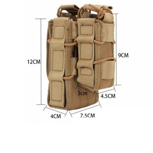 탄창파우치 탄입대 MOLLE 라이플 핸드건 전술 서바이벌용품, 검정