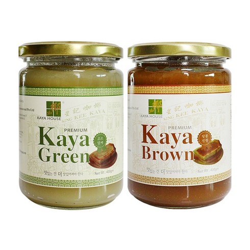 토스트박스카야잼 - 카야하우스 프리미엄 카야잼 그린 400g +브라운 400g (카페토스트), 1개