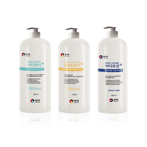 케어미 어르신전용 고보습 바디로션+샴푸+워시, 3개, 1000ml