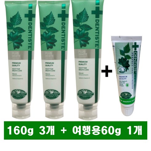 덴티스테 플러스 화이트 치약 160g 3개 + 60g, 1세트