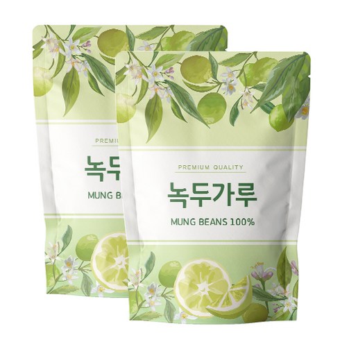 녹두가루 - 닥터릴리 녹두 가루 분말, 500g, 2개