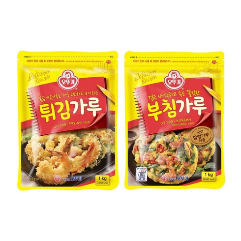 오뚜기 부침가루 1kg X 2개+튀김가루 1kg X 2개, 상세페이지 참조