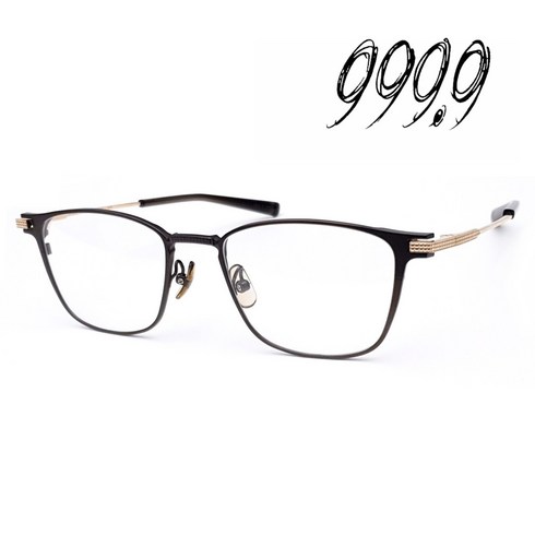 [포나인] 999.9 S-390T 8001 앤틱 다크브라운 골드 스퀘어 티타늄 안경테