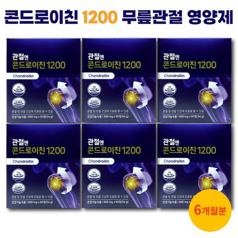 관절엔 콘드로이친1200 1개월분 - 관절엔 콘드로이친1200 무릎연골영양제 식약처인증 관절 연골 건강, 60정, 6개