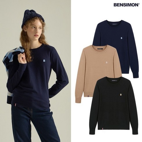 [벤시몽] 23FW 여성 디아망 풀오버 니트 3종택1