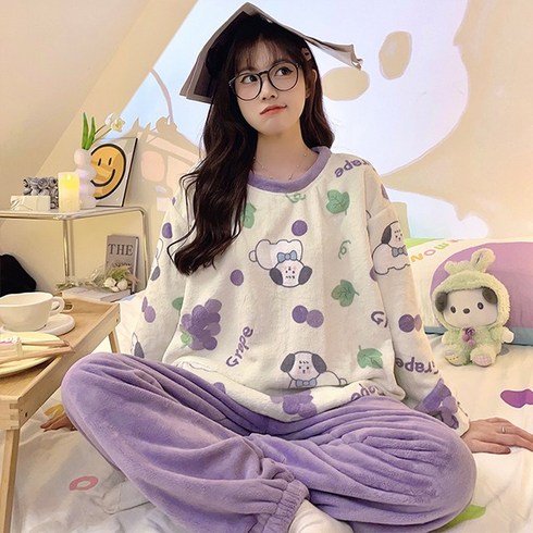 겨울 따뜻한 홈웨어 잠옷 상하세트 포근주주