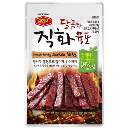 머거본 달콤한 직화육포, 20g, 20개