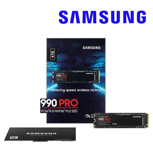 990pro4tb - 삼성전자 정품 990 Pro NVMe M.2 SSD PCIe 4.0 4TB MZ-V9P4T0BW 노트북 데스크탑용 하드디스크