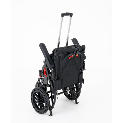 가정용휠체어 - 2H메디컬 페더체어 시리즈 - 8kg 초경량 알루미늄 수동 접이식 여행용 장애인 휠체어, 1개, 맥스+캐리어핸들