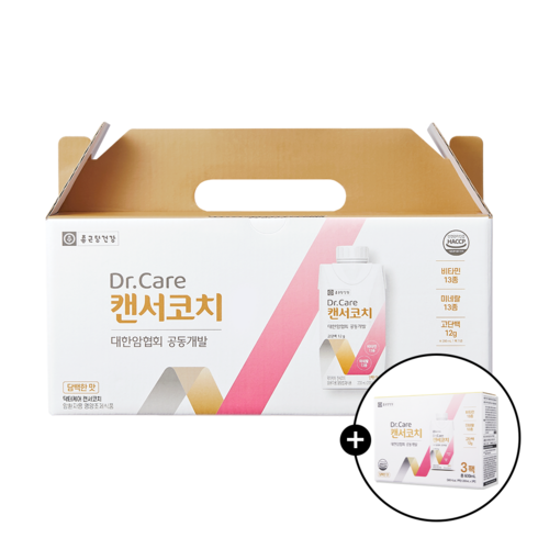 2023년 가성비 최고 캔서코치 - 암환자 영양식 종근당건강 Dr.Care 캔서코치 200mlX10개 + 3개 추가증정, 10개_ 3팩(증정)