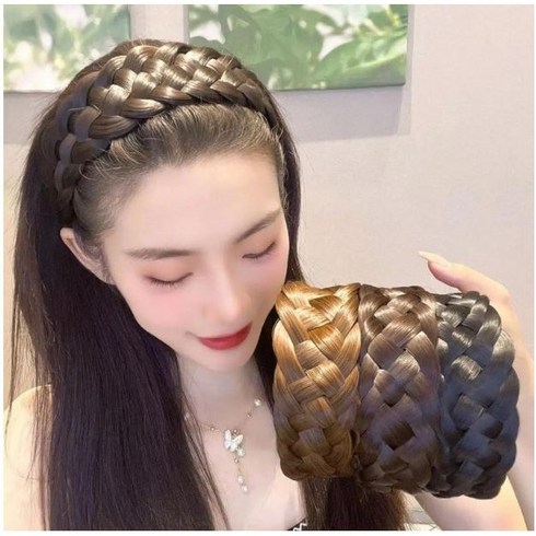 넓은 땋은 벼머리띠