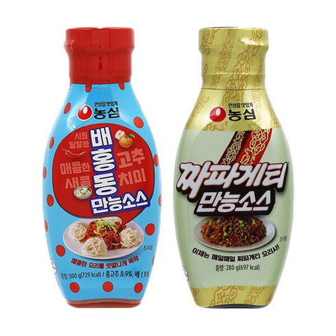 농심 배홍동 만능소스 300g + 짜파게티 만능소스 280g, 1세트