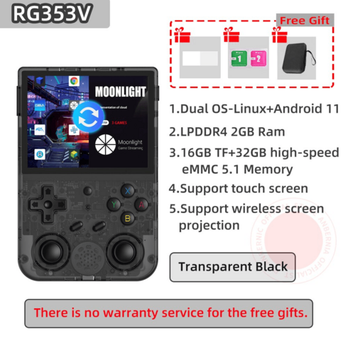 RG353V 한방팩 레트로 휴대용 게임기 콘솔 앤버닉 엔버닉 공식 스토어, RG353V black_512G 100 000 game
