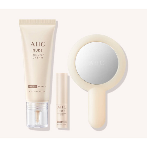 [AHC] [NEW] 누드 톤업 크림 내추럴 글로우 40ml+누드 컨실링스틱 내추럴 커버, 1세트, 1세트