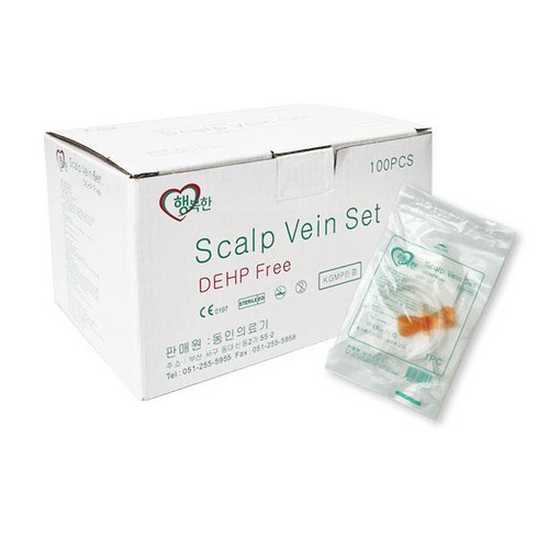 [세븐메디컬]행복한 나비침 23g 24g 25g 스칼프베인 나비바늘 100PCS, 1개