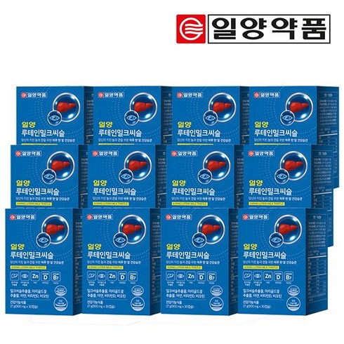 [일양약품] 일양 루테인밀크씨슬 900mg 30캡슐 12박스 12개월분 눈건강 간건강, 30정, 12개