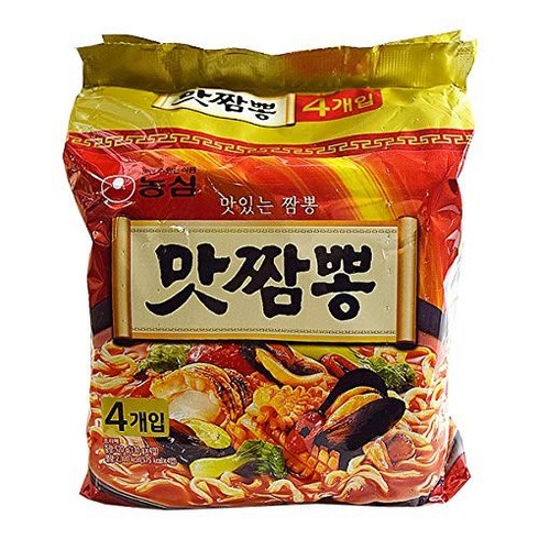 맛짬뽕 - Nongshim Champong Noodle Soup Spicy Seafood Flavor 4.58 Ounce (Pack of 농심 짬뽕면 매콤한 해물맛 4.58 온스 (4팩, 1개, 129.84g