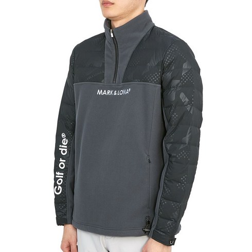 2023년 가성비 최고 마크앤로나 - 마크앤로나 럭스보이 GOD 반집업 MLM 2D AC06 BLACK 남자 골프 바람막이 패딩 긴팔티셔츠