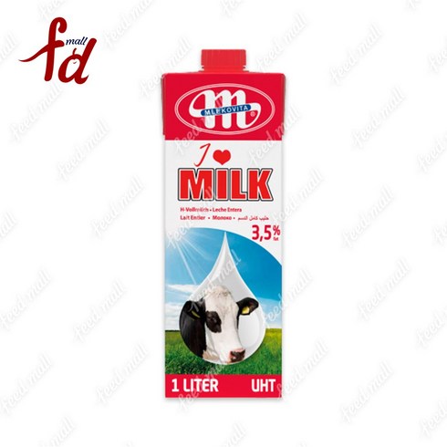 [ 멸균우유1L ] 믈레코비타 멸균우유1L X 6팩 / 수입우유/ 폴란드우유, 1L, 6개