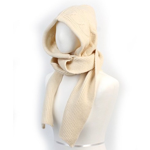 유니버셜 케미스트리 울 Twist 아이보리 Muffler Balaclava 바라클라바