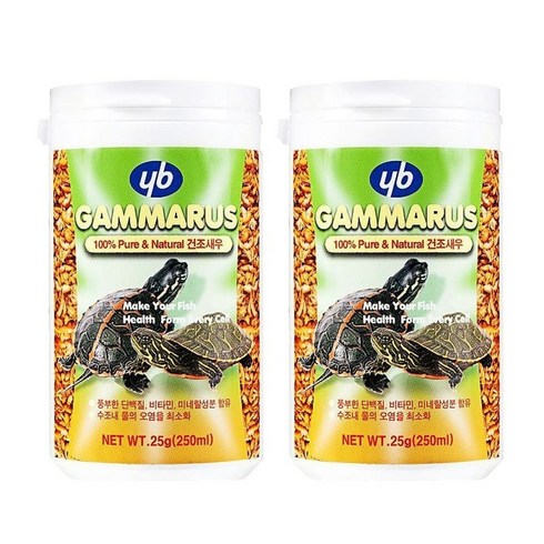YB 감마루스 건조새우 거북이사료, 2개, 250ml
