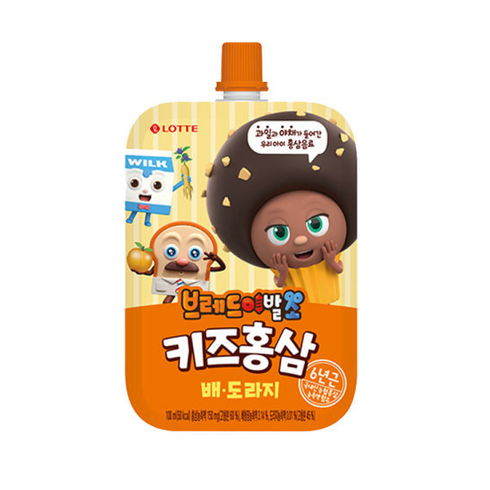 브레드이발소홍삼 - 롯데칠성음료 브레드이발소 키즈홍삼 배도라지 100ml 유아음료, 브레드이발소 키즈홍삼 배도라지 100ml 30개, 30개