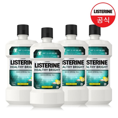 [리스테린] 헬씨 브라이트 750mlx4, 750ml, 4개