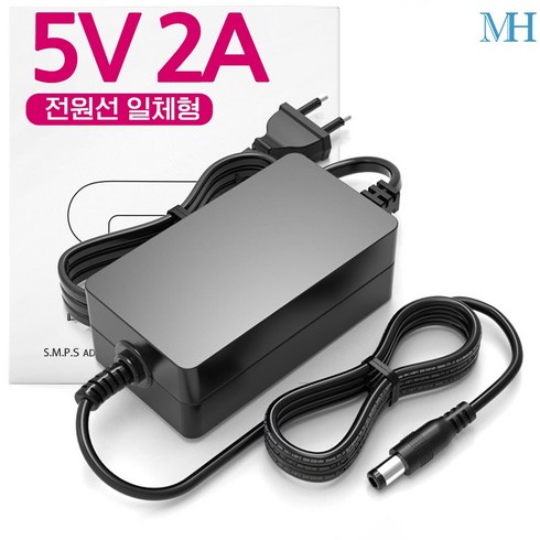 명호전자 - 명호전자 5V 아답터 1A 2A 3A 4A 5A 6A 직류전원장치 DC 5V어댑터, MH03_5V 2A 전원선 일체형, 1개