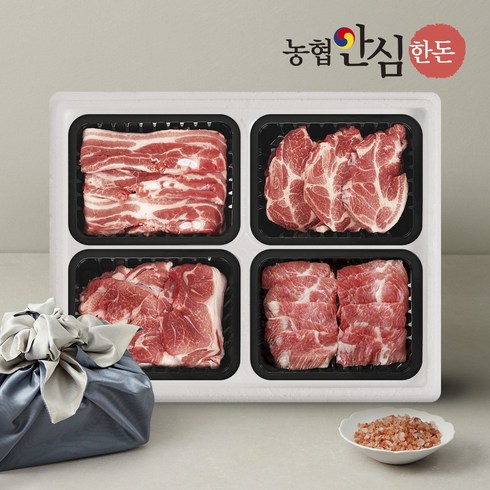 [농협안심한돈] 무항생제 한돈선물세트 2.4kg (삼겹살+목살+앞다리살+특수부위), 단품