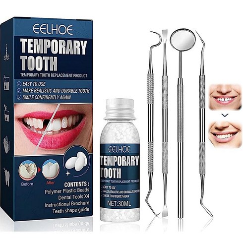 Dental Tools Cosmetic Denture Teeth Repair Kit Temporary Teeth replacement kit, 1개