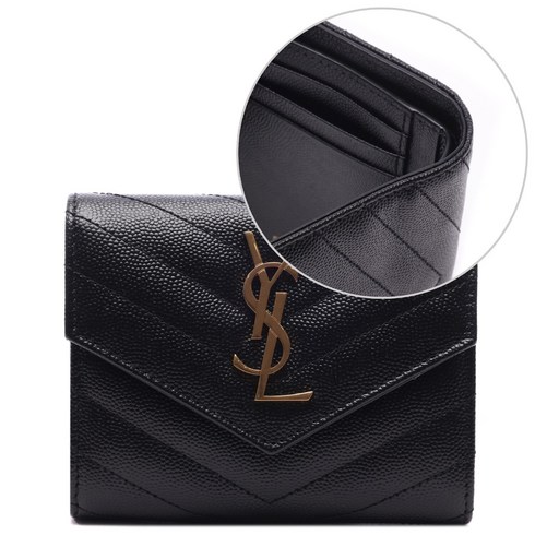 생로랑 명품생로랑 24SS 여성 모노그램 마틀라세 3단 반지갑 403943 BOW01 1000 24S