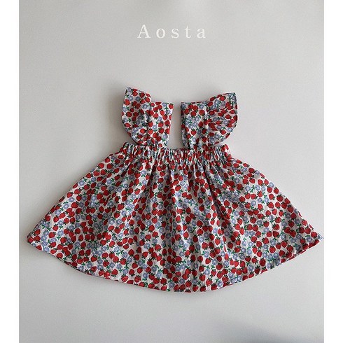 어린이집등원룩 여아옷 아오스타 블라우스 둥글딸기 러블리 티셔츠 2023여름 봉주르다이어리