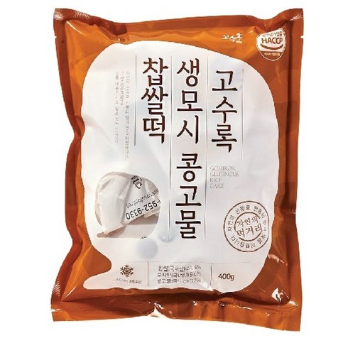 고수록 콩고물 찹쌀떡 400g*6봉 (봉당 10개입/총 60개), 6개, 400g