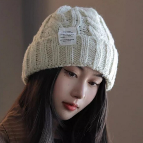 위베이지크 겨울 여성 꽈베기 니트 비니 모자