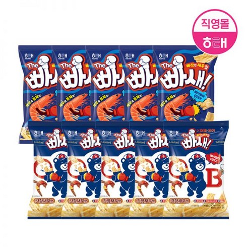 [5+5] 해태 The 빠새 55g 5개+5개 /신제품 간장새우맛 출시! (오리지널 청양마요), 허니버터칩 5개☆E40#05_허니버터칩 5개☆E40#0