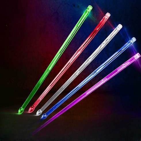 led 드럼 스틱 무대 공연 나일론 공연용, (빨간색 및 파란색)