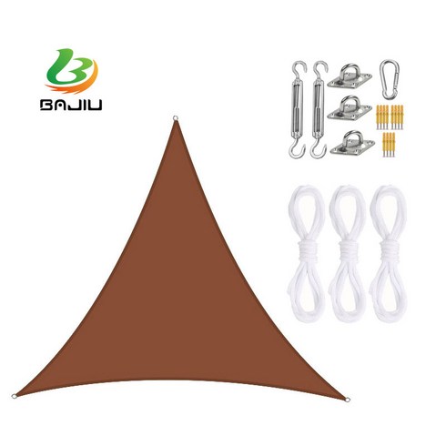 2023년 가성비 최고 홀리데이타프 - BAJIU 타프스크린 삼각형 홀리데이타프 그늘막 옥스퍼드 타프 액세서리 세트, 커피색, 2.4*2.4*2.4m