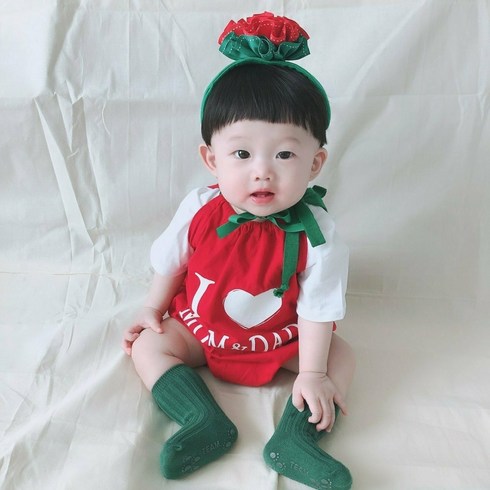 여름 신생아 아기옷 남아여아 카네이션슈트 헤어밴드별도 (3-18m) 가정의달