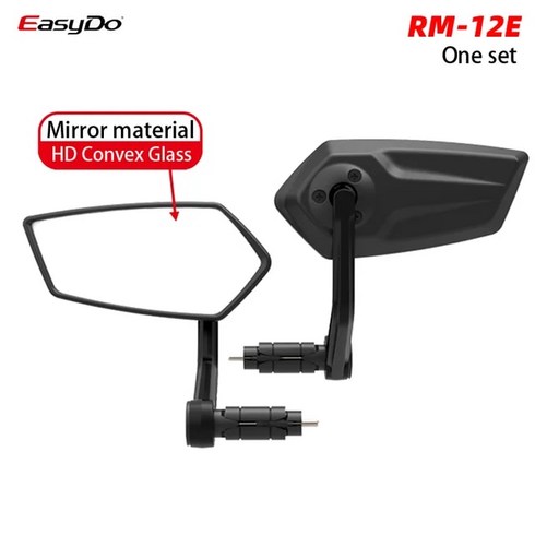 반사판 유튜브카메라 EasyDo 자전거 핸들 바 백미러 360 도 회전 조절 가능한 1724.5MM 떨어짐 방지 MTB 사이클링 액세서리, 6) New Version Set